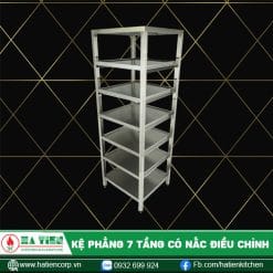 kệ inox công nghiệp phẳng 7 tầng