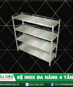 kệ inox đa năng 4 tầng có lan can