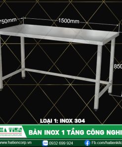 Bàn inox 1 tầng công nghiệp