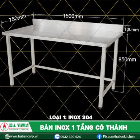 Bàn inox Có Thành — Hà Tiên Corp