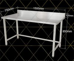 Bàn inox 1 tầng có thành