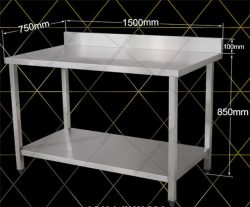 Bàn inox 2 tầng có thành