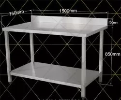 Bàn inox có kệ phẳng — Hà Tiên Corp