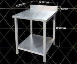 bàn inox 2 tầng có thành BTK6-6