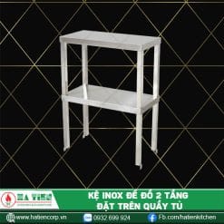 kệ để đồ inox 2 tầng