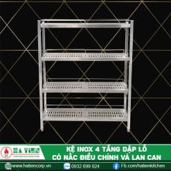 kệ inox đựng chén 4 tầng