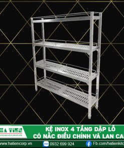 kệ inox đựng chén có lan can