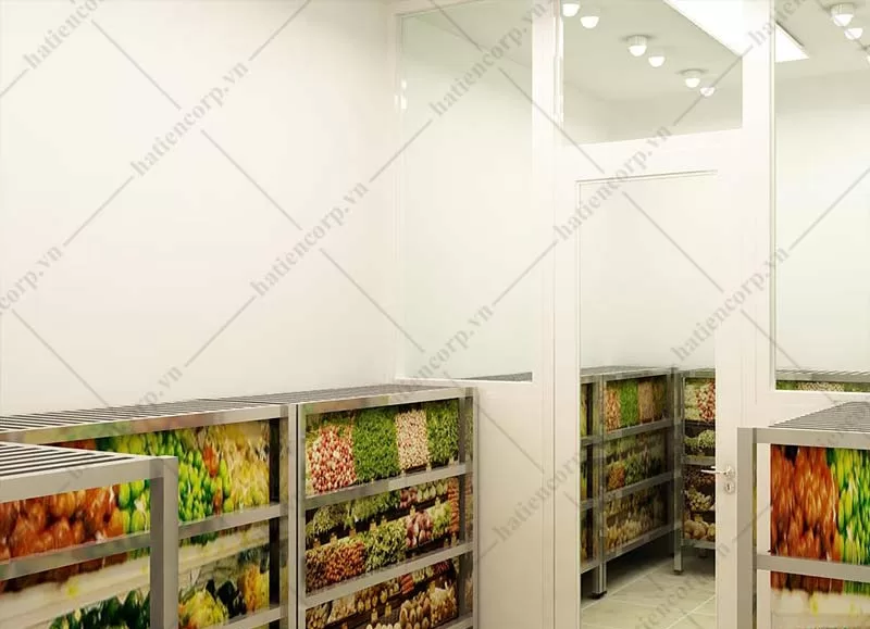 Các kệ giúp tiết kiệm không gian và dễ dàng lấy đồ