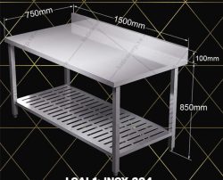 bàn inox 2 tầng kệ đục lỗ