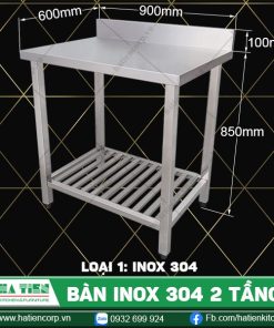 bàn inox 304 2 tầng BTKT6-9