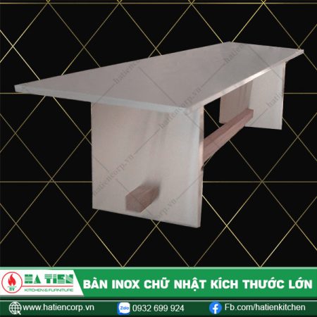 bàn inox chữ nhật kích thước lớn