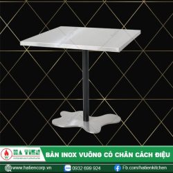 Bàn vuông inox có chân