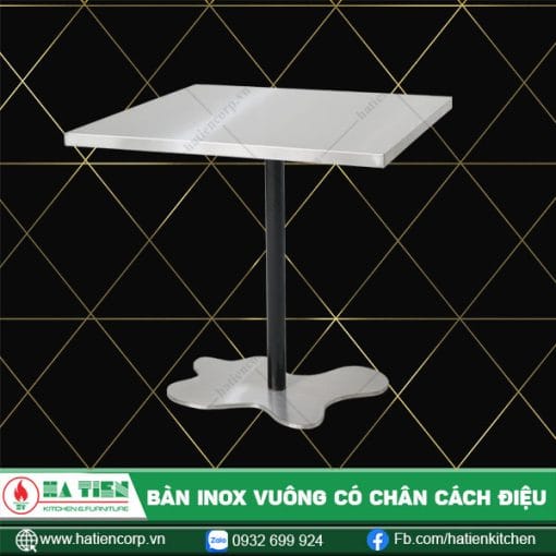 Bàn vuông inox có chân