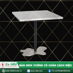 Bàn vuông inox có chân cách điệu