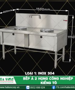 bếp á 2 họng 304 1500