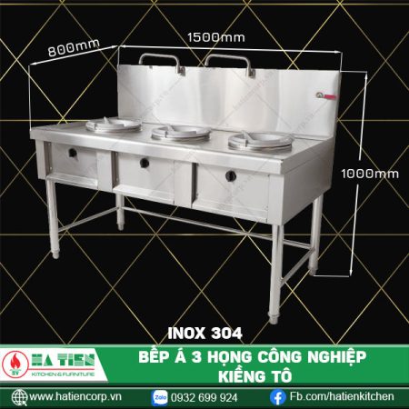 bếp á 3 họng kiềng tô 304