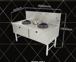 bếp gas công nghiệp đôi 304