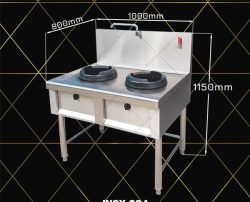 bếp gas công nghiệp inox 304, 1000