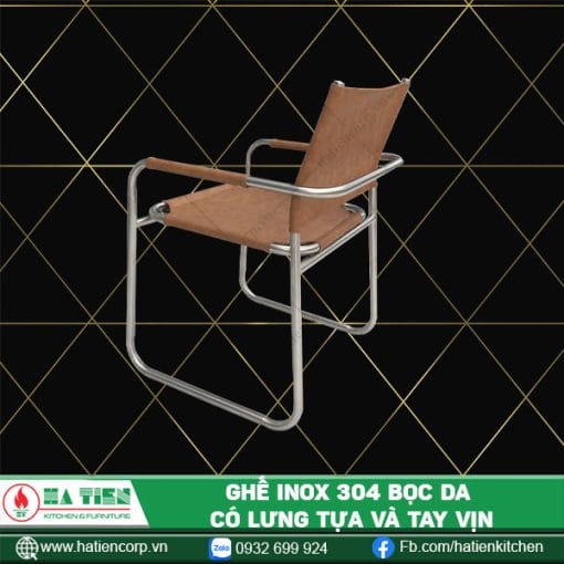 ghế inox 304 bọc da