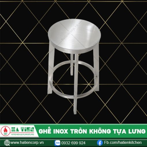 ghế inox tròn không tựa