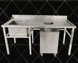 Bàn inox đựng chén dơ