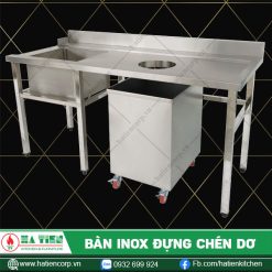 Bàn inox để chén dơ