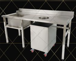 Bàn inox để chén dơ