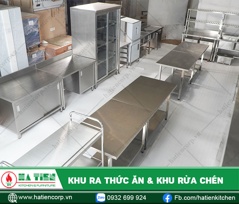Khu ra thức ăn và khu rửa chén