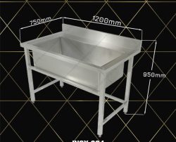chậu rửa công nghiệp 1 hố 1200
