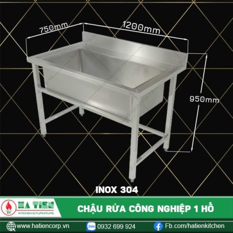 chậu rửa công nghiệp 1 hố 1200