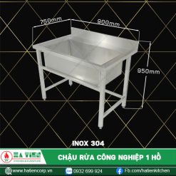 chậu rửa công nghiệp 1 hố 900