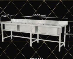 chậu rửa công nghiệp 3 hố
