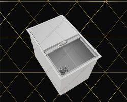thùng đá inox âm bàn nắp lùa