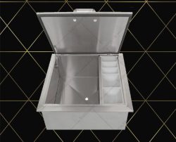 thùng đá inox có khay topping 1