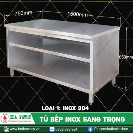 Tủ bếp inox sang trọng – Tủ quầy bếp inox TP. HCM chất lượng