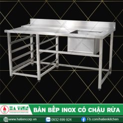 Bàn bếp inox có chậu rửa