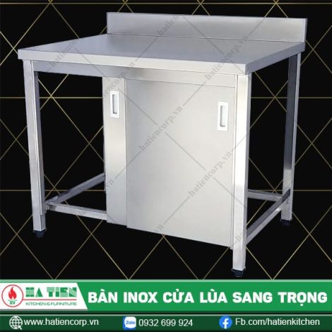 Bàn inox có cửa