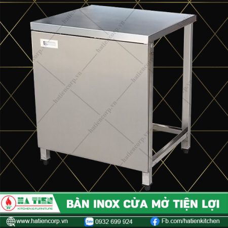 Bàn inox cửa mở