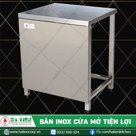 Bàn inox cửa mở