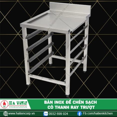 Bàn inox có thanh ray trượt
