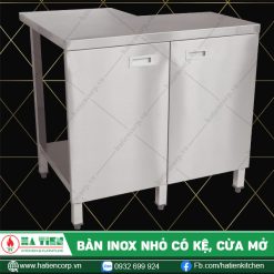 Bàn inox nhỏ có cửa