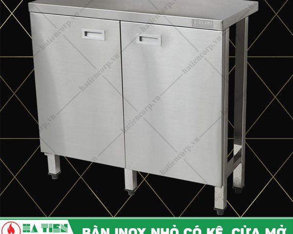 Bàn inox nhỏ có kệ