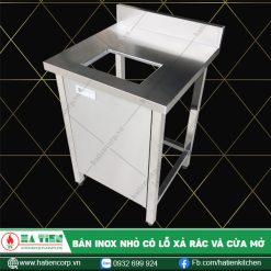 Bàn inox có lỗ xả rác