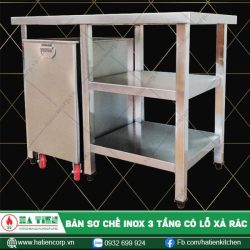 Bàn sơ chế inox 3 tầng