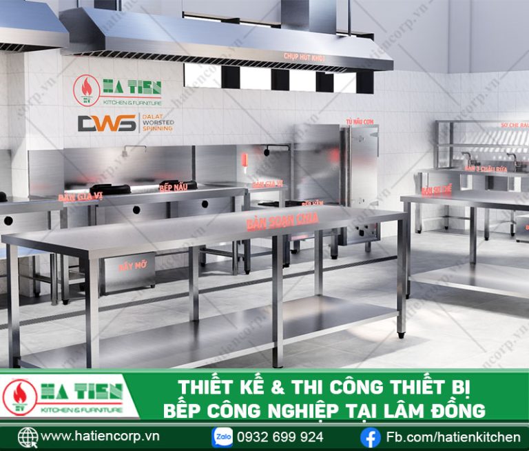 Thiết kế bếp công nghiệp Lâm Đồng - Nhà Máy Kéo Sợi Len Lông Cừu Đà Lạt DWS