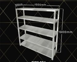 kệ 5 tầng inox 304 dài 1500mm