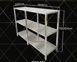 kệ inox 3 tầng dài 1800, 304