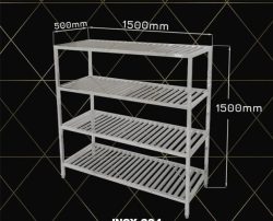 kệ inox 4 tầng dài 1500, 1