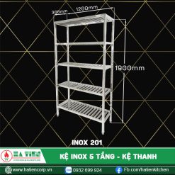 kệ inox 5 tầng 201