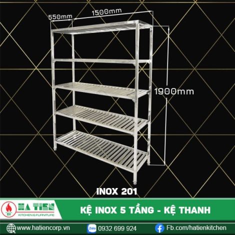 kệ inox 5 tầng 550, 201